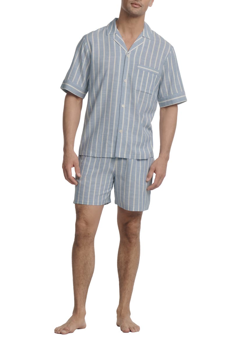 Nautico Stripe Short Pajamas, Main, color, CLASSIC STRIPE SLATE