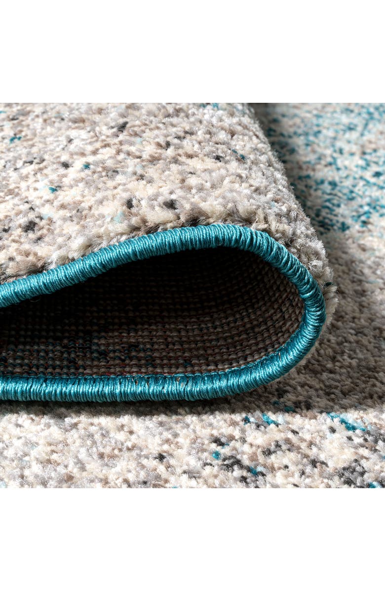 JONATHAN Y Contemporary POP Modern Abstract Vintage Area Rug, Alternate, color, Cream/Turquoise