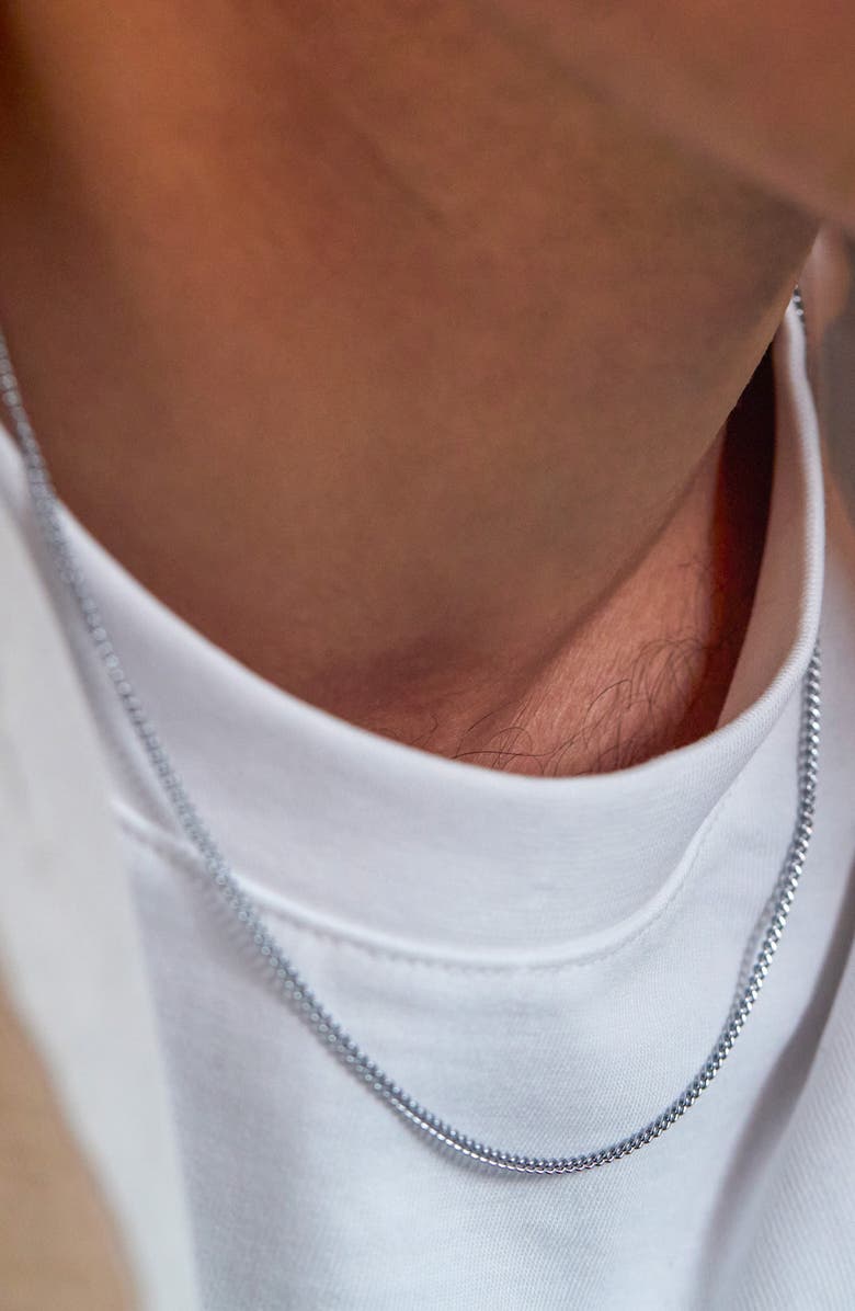 Estella Bartlett Men's Fine Curb Chain Necklace, Alternate, color, Silver/ Gold