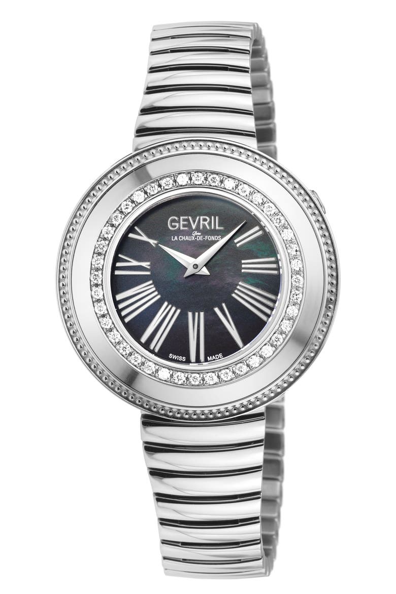 Gandria Diamond Bracelet Watch, 36mm - 0.5ct., Main, color, SILVER
