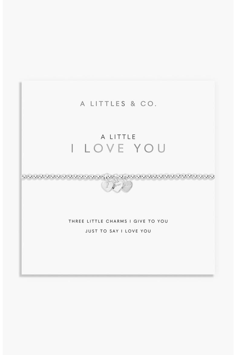 A Little 'I Love You' Bracelet, Main, color, Metallic Silver