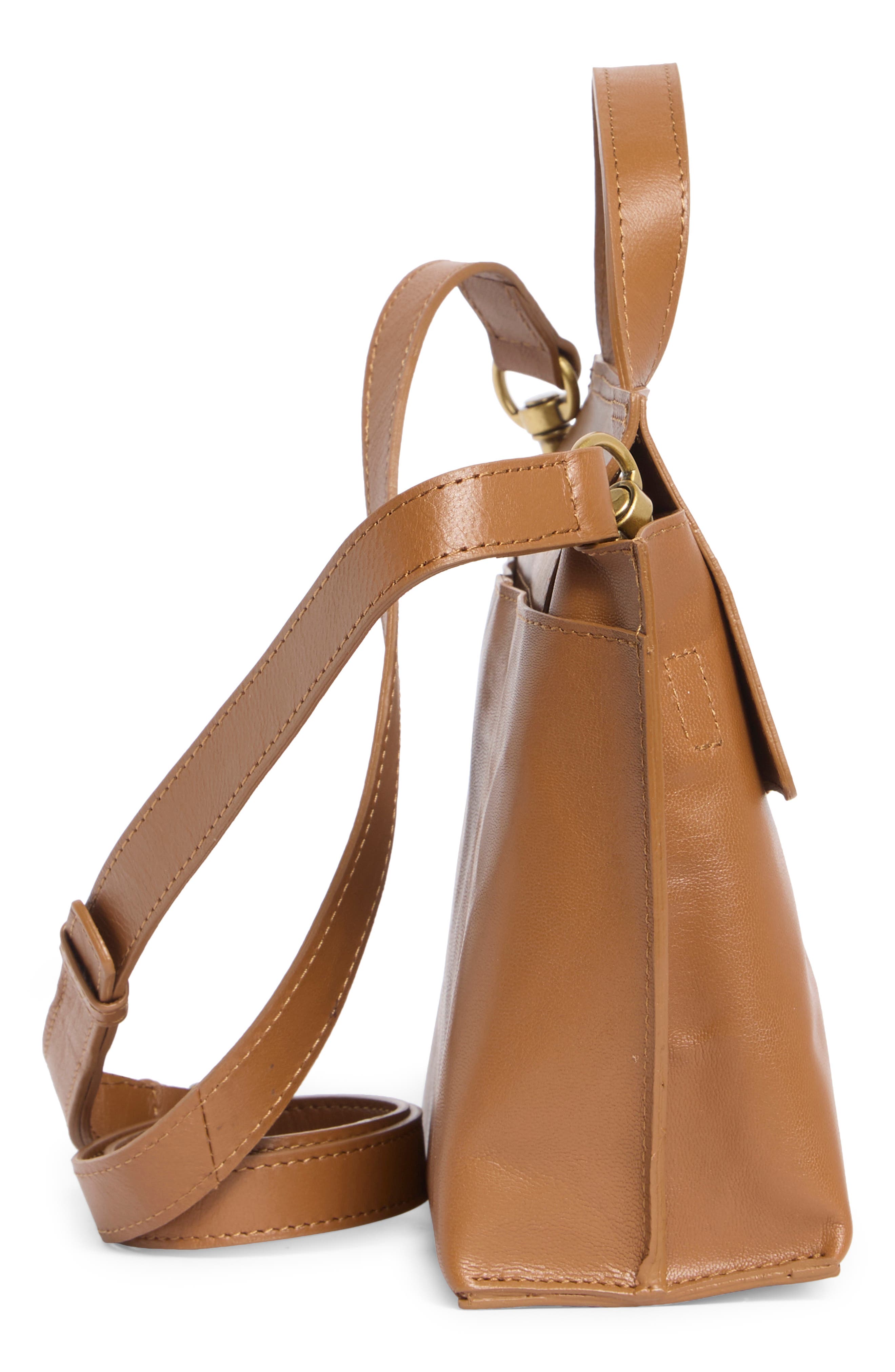 Rach Leather Crossbody Bag, Alternate, color, HONEY TAN GOAT CRUMBLE OIL