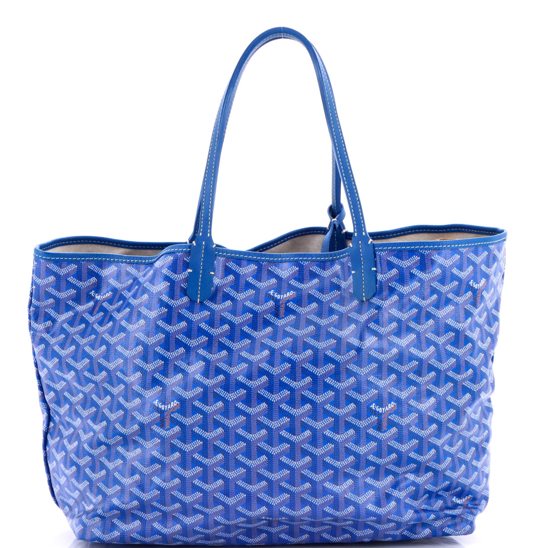 Pre-Owned Goyard Saint Louis Tote Coated Canvas PM, Main, color, Blue