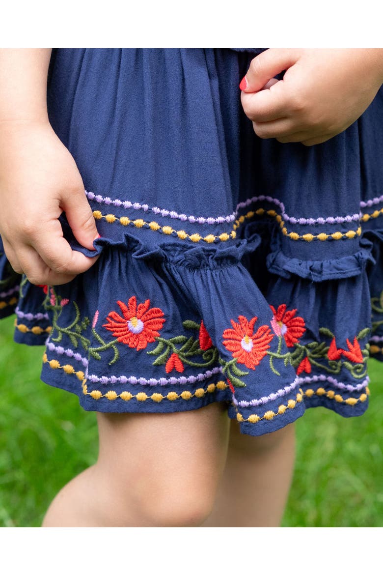 Zoe Smocked Bodice Embroidered Ruffle Dress, Alternate, color, Gardenia Embroidery