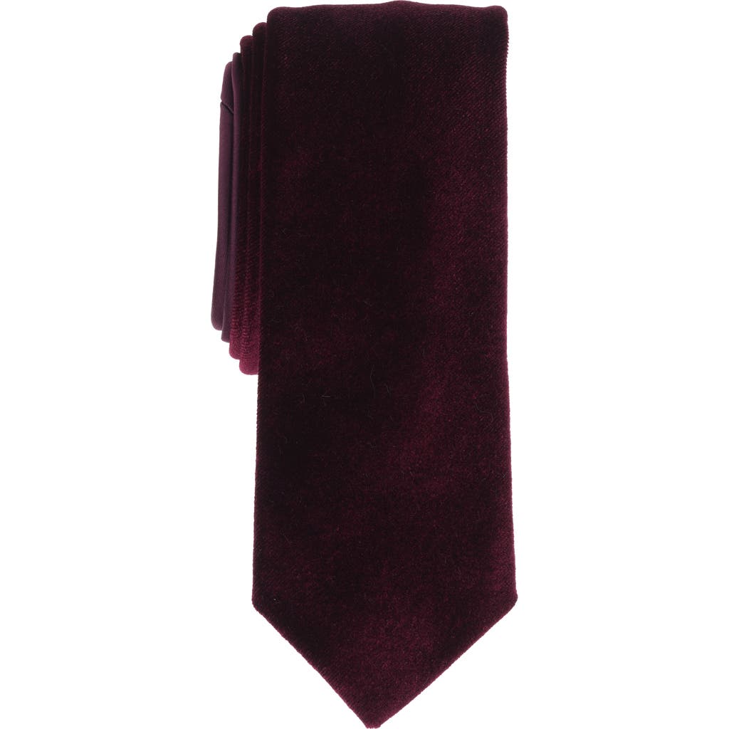 Original Penguin Corrigan Velvet Tie In Burgundy