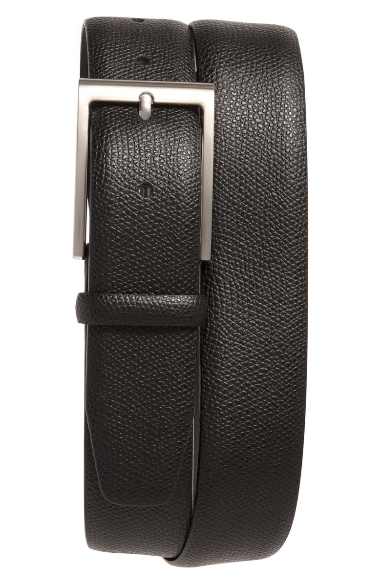 Nordstrom Shane Textured Leather Belt, Main, color, Black
