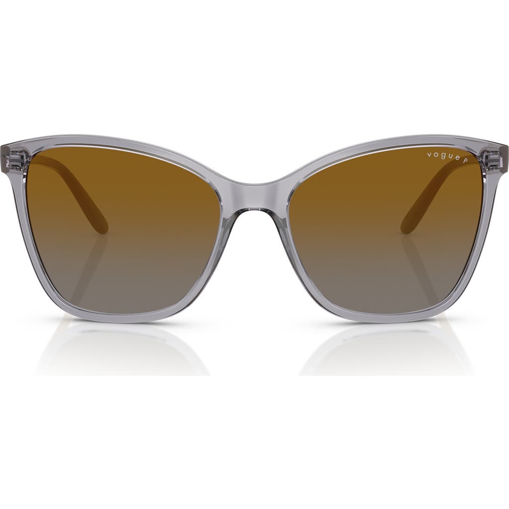 Vogue 56mm Polarized Butterfly Sunglasses In Transparent Grey
