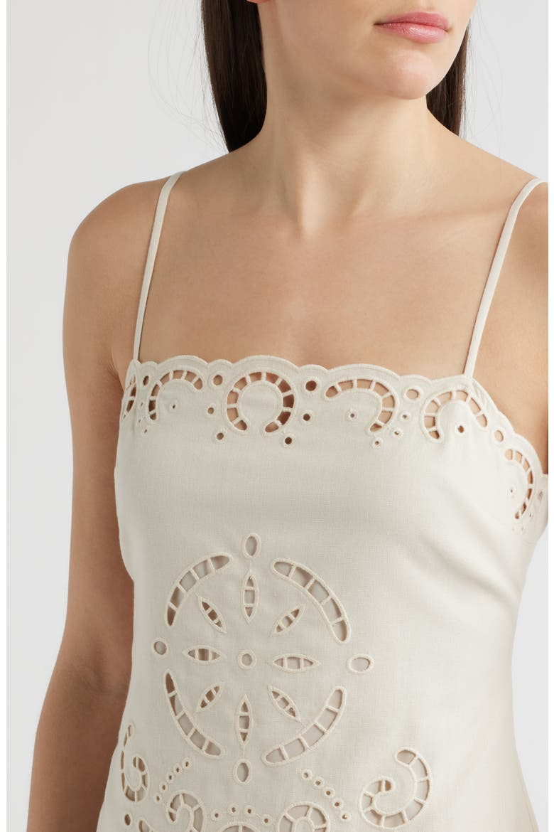 Eyelet Embroidery A-Line Dress, Alternate, color, CREAM