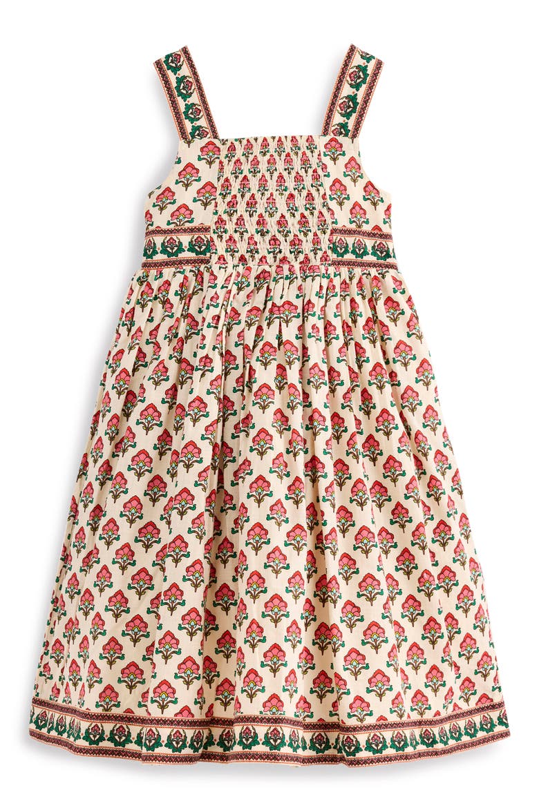 Remy Button Front Cotton Sundress, Alternate, color, WOODBLOCK PRINT