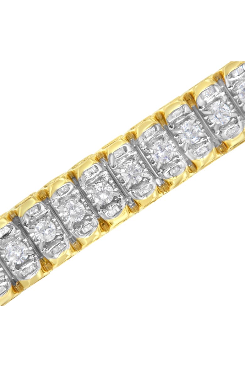 14K Gold 5.0 Cttw Diamond Reflective Tennis Bracelet, Alternate, color, Yellow