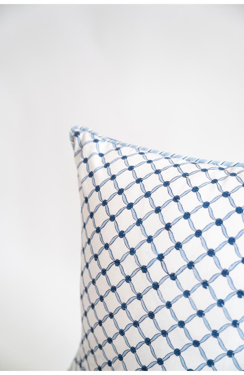 Inner Child Cobalt Botanical Study Blockprint Pillow - Cover Only, Alternate, color, Cobalt