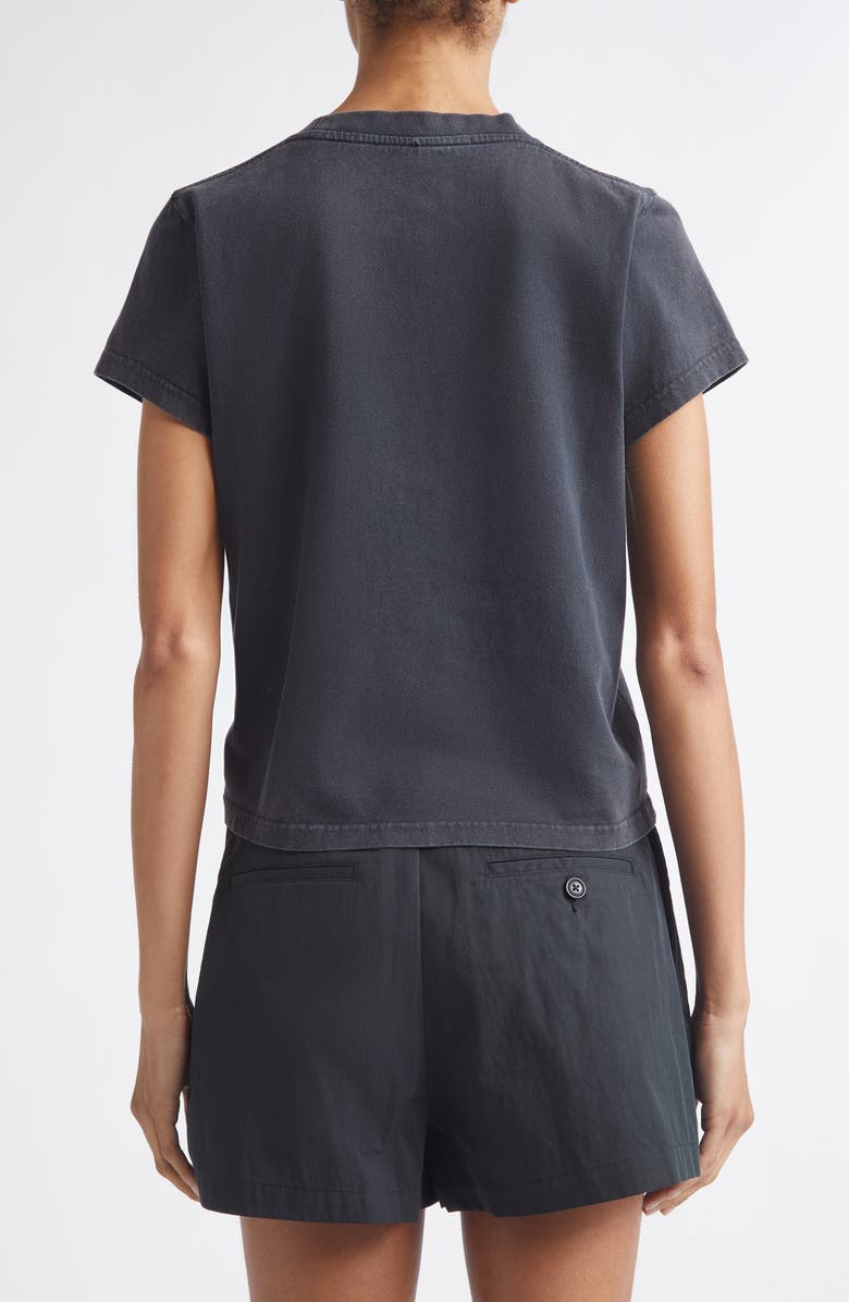 Alexander Wang Shrunken Cotton Logo T-Shirt, Alternate, color, Washed Black
