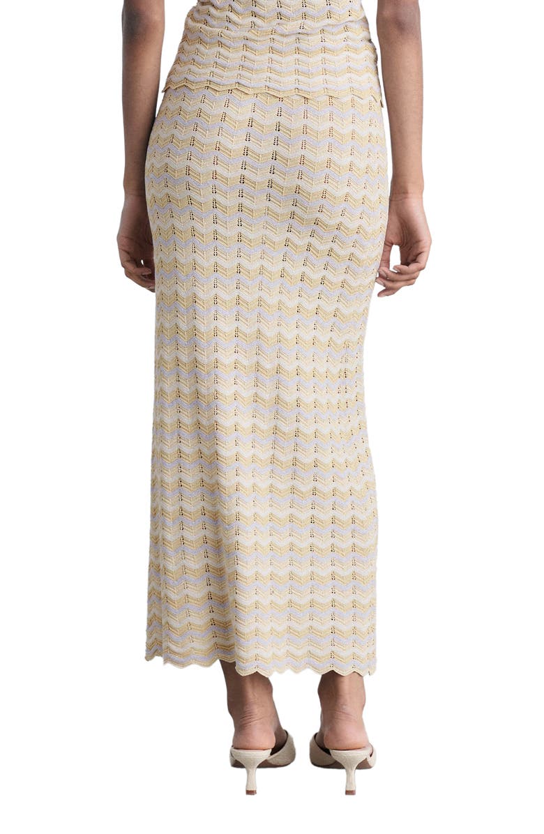 MANGO Openwork Metallic Sweater Skirt, Alternate, color,