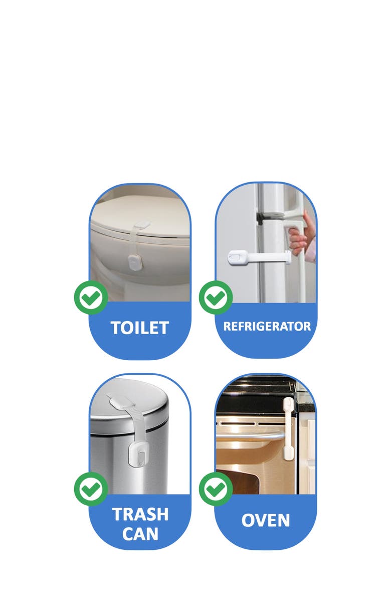 Jool Baby Multi-Use Safety Strap Locks Multi Use Strap Lock, Alternate, color, White 12 Pack