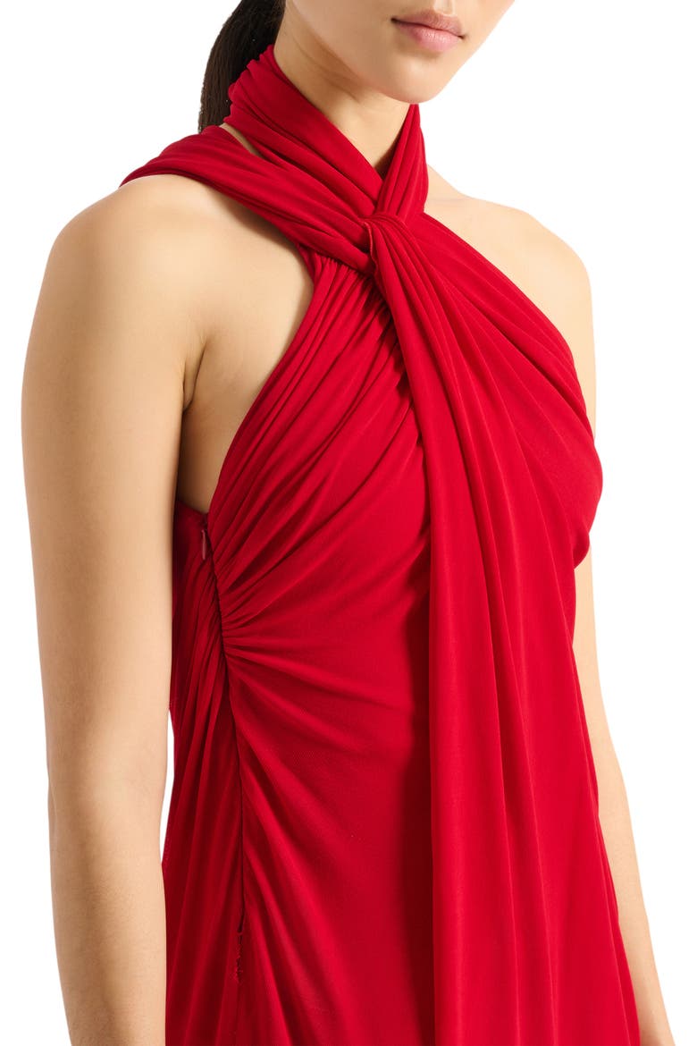 Long draped jersey dress, Alternate, color, red