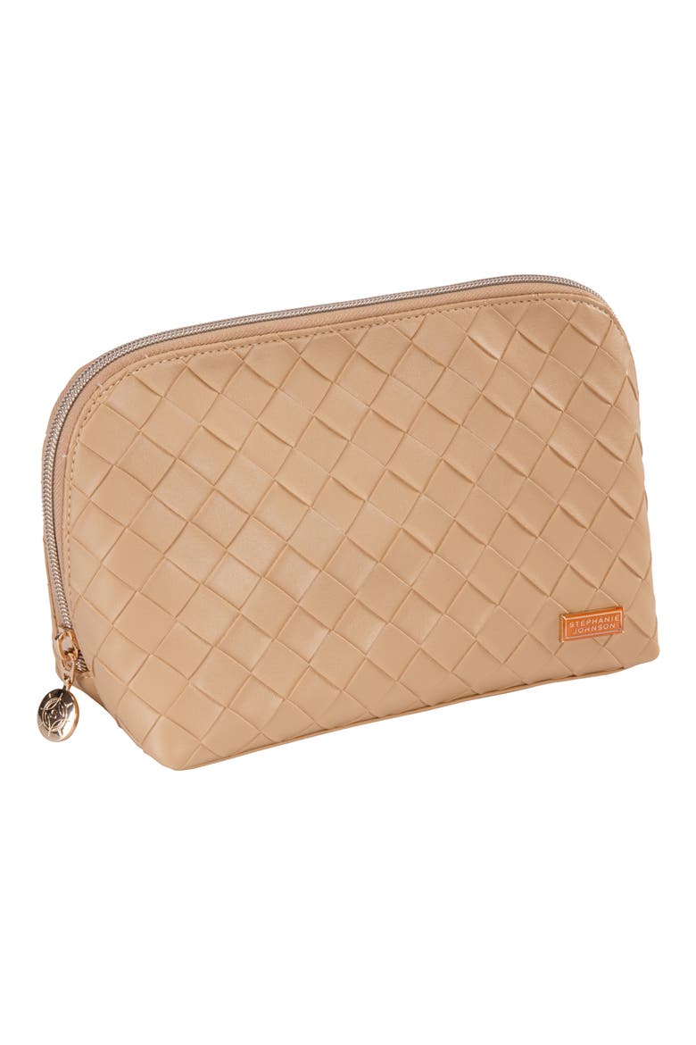 Belize Toasted Almond Lola Makeup Bag, Alternate, color, TOASTED ALMOND