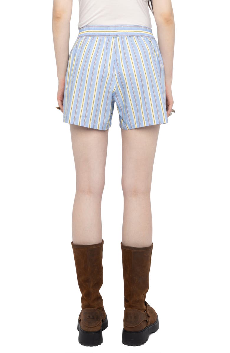 Zadig & Voltaire Pax Pop Multistripe Cotton Shorts, Alternate, color, Sixtine