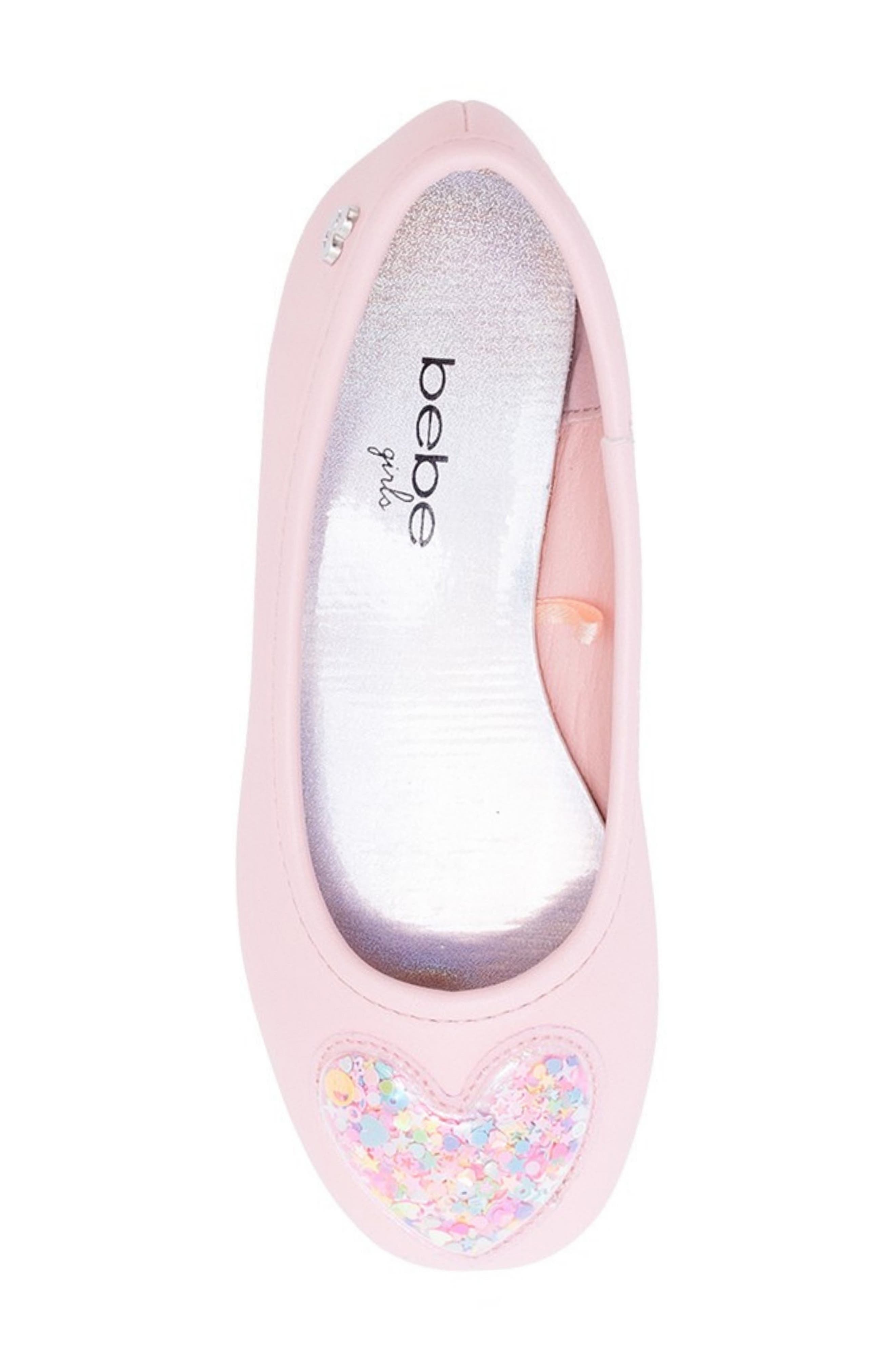 bebe Kids' Glitter Ballet Flat, Alternate, color, Light/ Pastel Pink