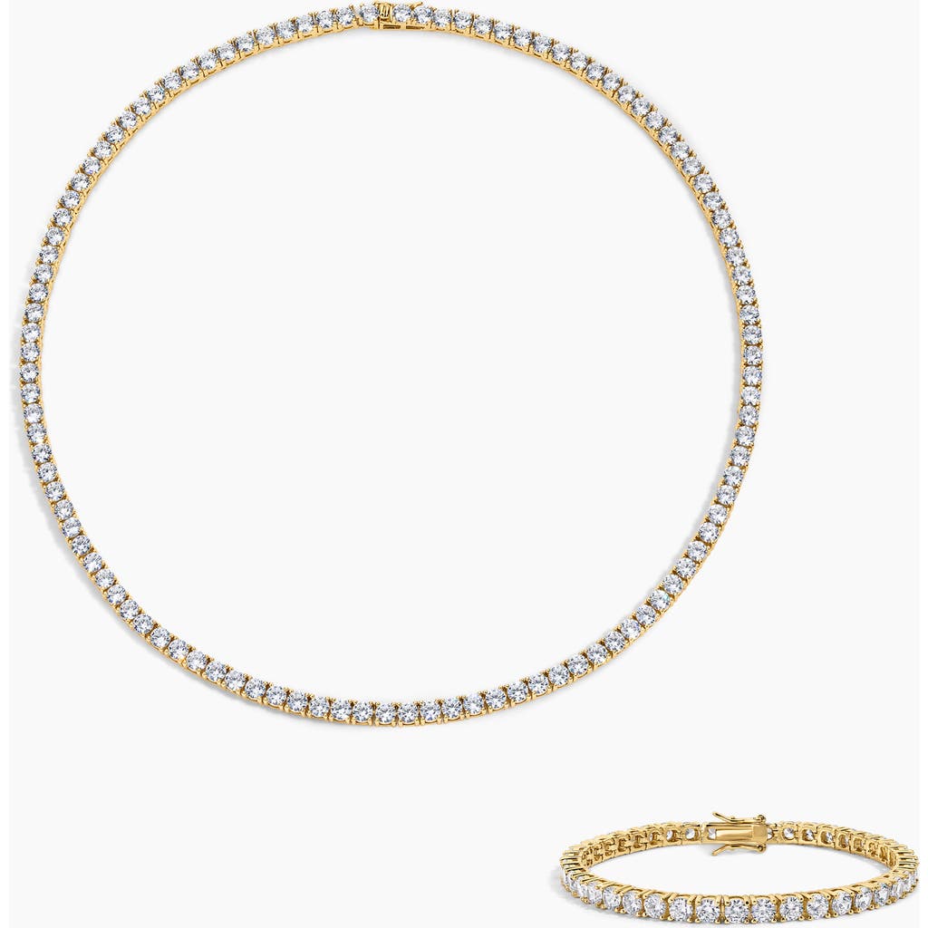Electric Picks Richie Tennis Necklace And Bracelet In Gold