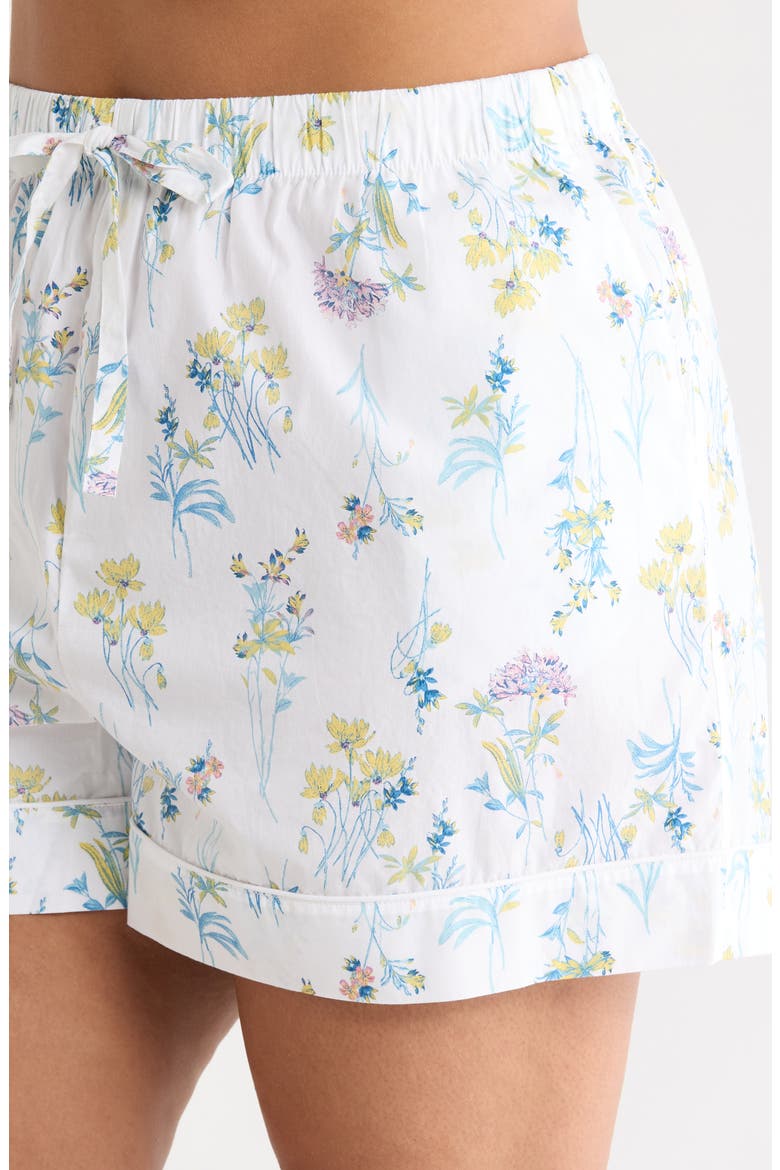 Classic Shirting Short Pajamas, Alternate, color, IVORY- BLUE BOTANICAL STEMS
