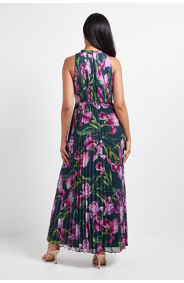 Wallis Petite Floral Print Pleated Maxi Dress, Alternate, color, Green