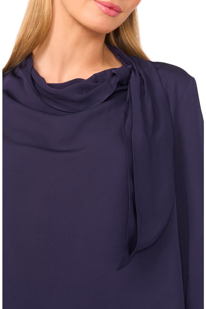 Flowy Long Sleeve Georgette Top, Alternate, color, BARITONE BLUE