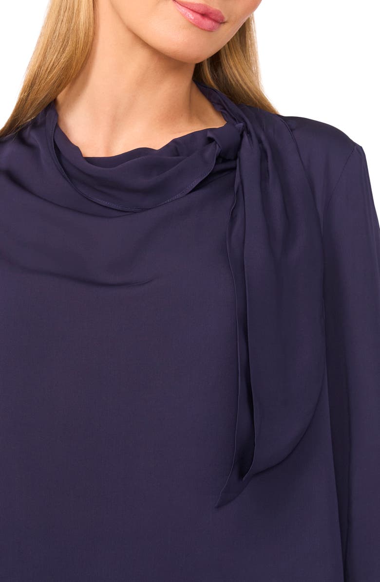 Ted Baker Flowy Long Sleeve Georgette Top, Alternate, color, Baritone Blue
