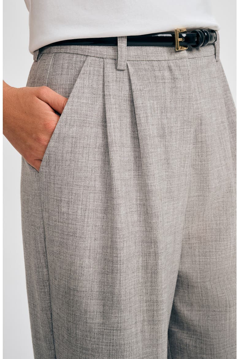 Front Pleat Wide Leg Pants, Alternate, color, HEATHER GREY