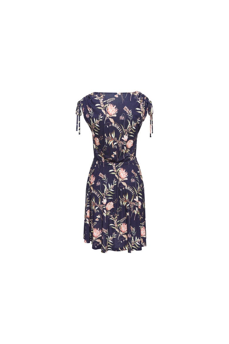Tie Detail Dress, Alternate, color, Navy Printed