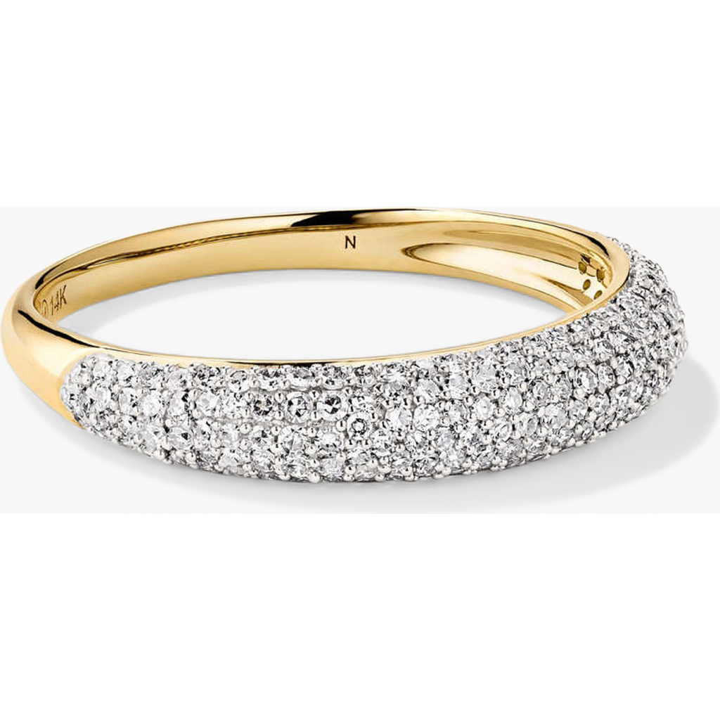 Mejuri Pavé Diamond Thin Dôme Ring In Brown