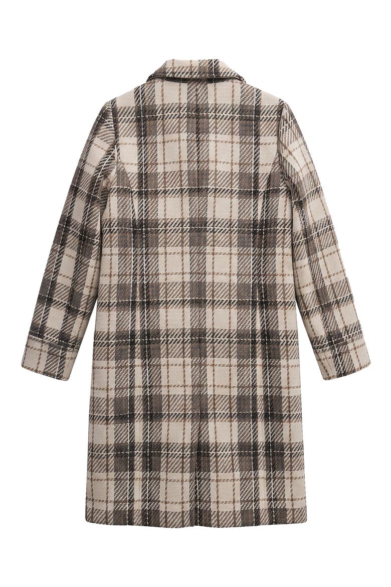 Wallis Plaid Faux Wool Coat, Alternate, color, BEIGE