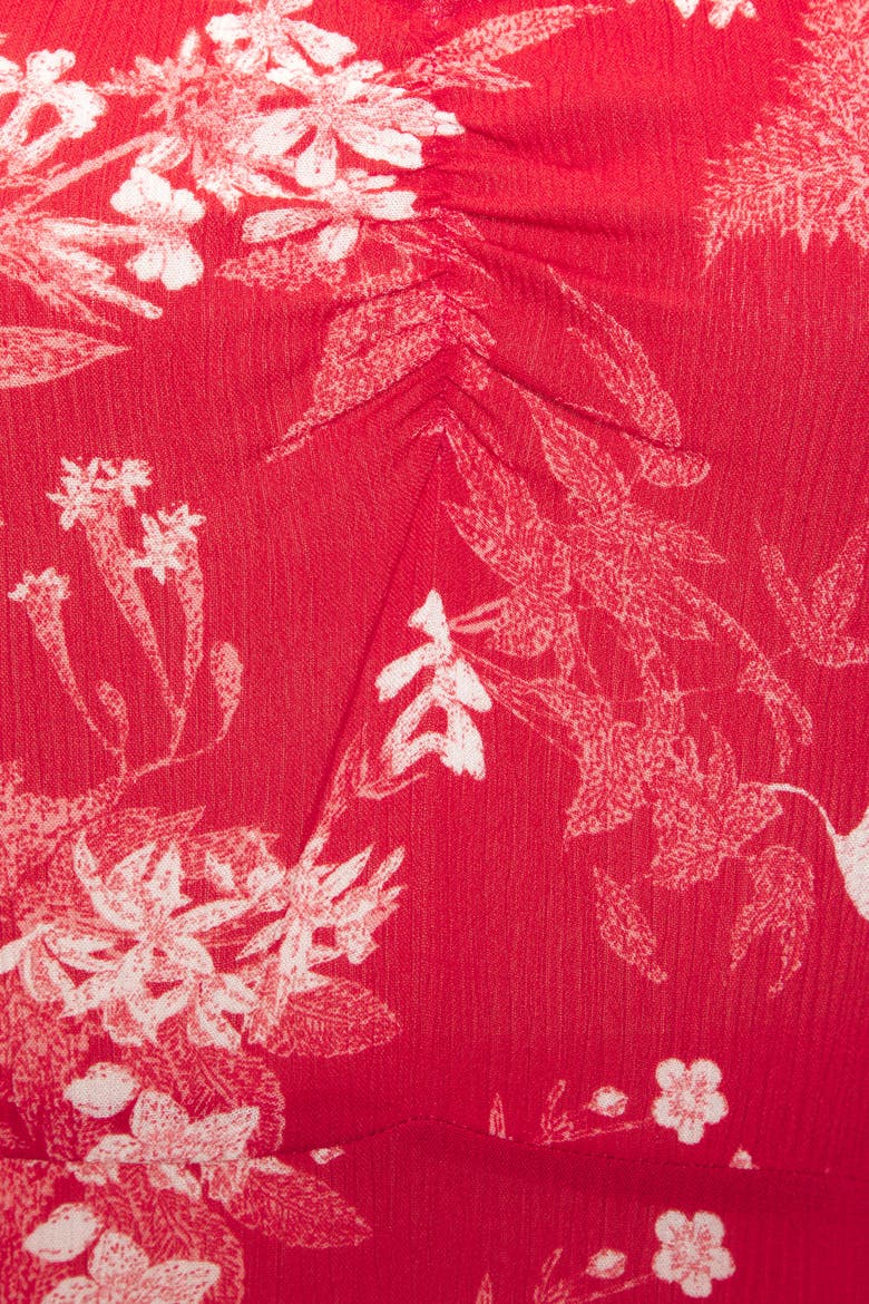 Floral Sweetheart Neckline Dress, Alternate, color, Red Printed