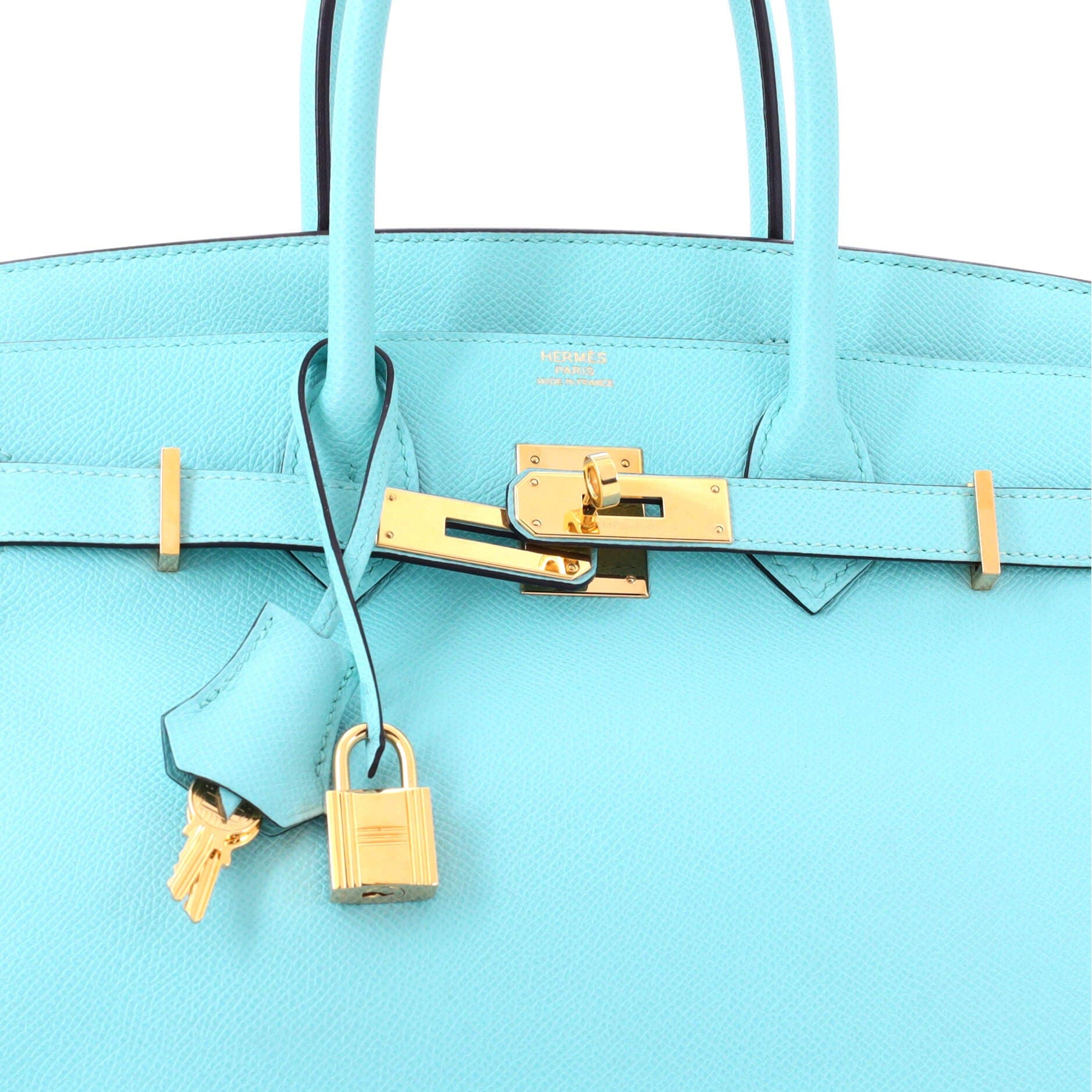 Birkin Handbag Blue Epsom with Gold Hardware 30, Alternate, color, Blue