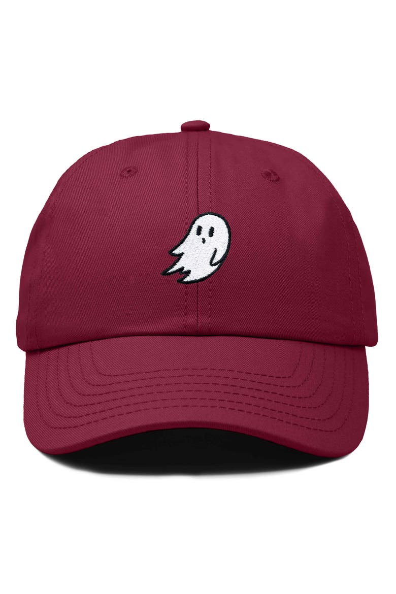 Ghost Embroidered Low Crown Cap, Main, color, Maroon