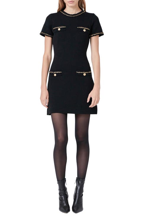Chain Trim Sweater Minidress