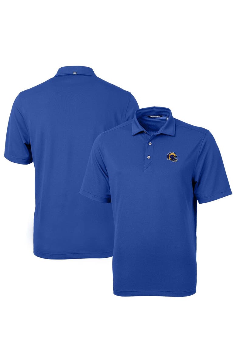 Cutter & Buck Men's Cutter & Buck  Royal Los Angeles Rams Helmet Virtue Eco Pique Recycled Polo, Main, color, 