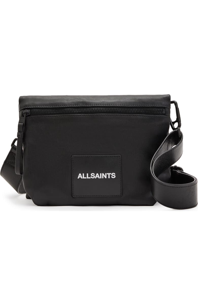 AllSaints Leather Crossbody Bag, Main, color,