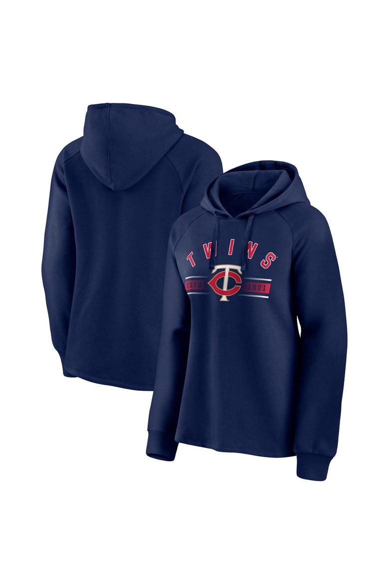 Women's Fanatics Branded Navy Minnesota Twins Perfect Play Raglan Pullover Hoodie, Main, color, Navy