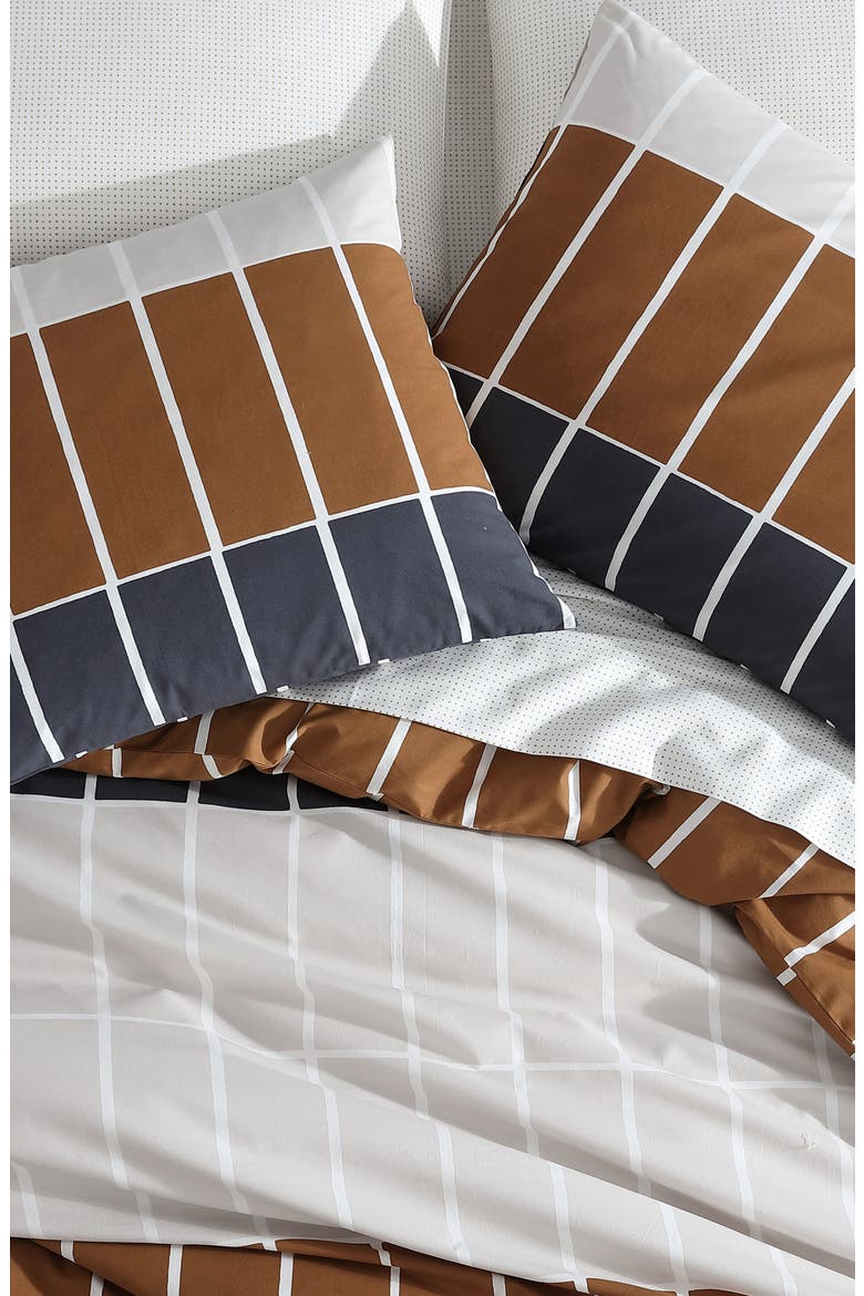 Tiiliskivi Raita Duvet Cover & Shams Set, Alternate, color, CHARCOAL GREY