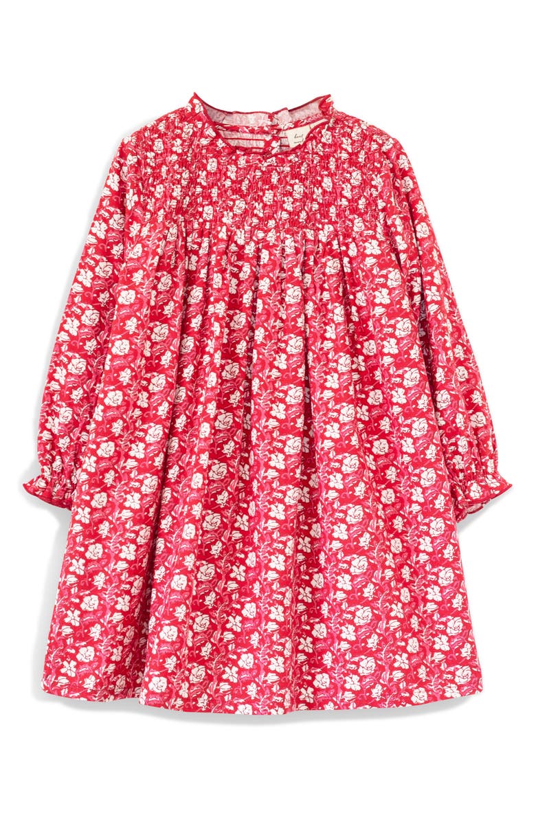 Beet World Kids' Floral Smocked Long Sleeve Dress, Main, color, 