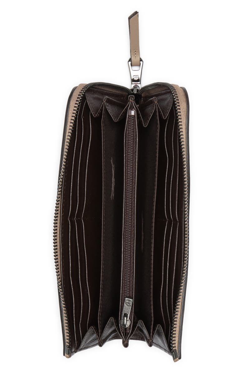 Longchamp Quarter-Zip Leather Wallet, Alternate, color, Mink