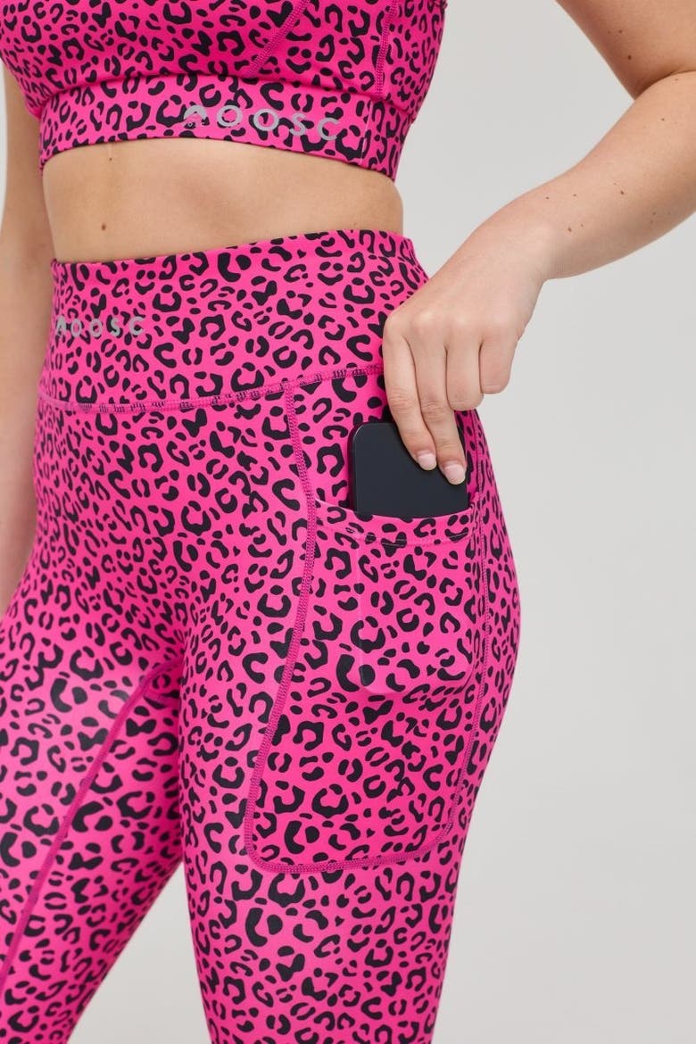 Infinite High Waisted Leggings - Pink Leopard, Alternate, color, Pink Leopard