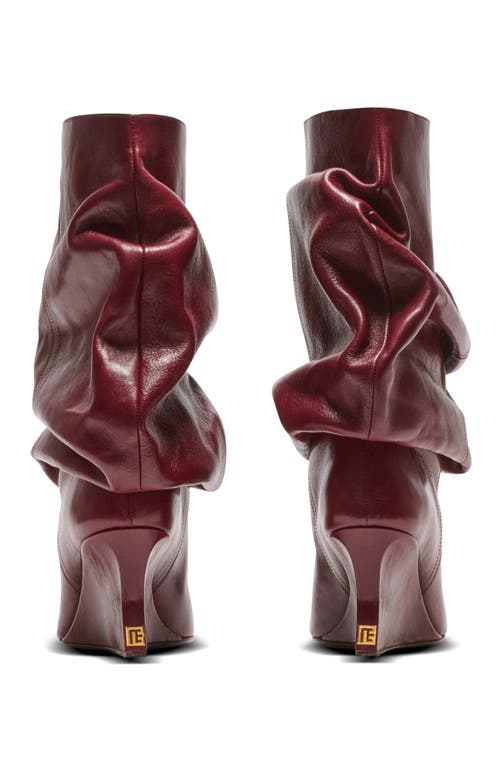 Balmain Wedge Ankle Boots In Burgundy