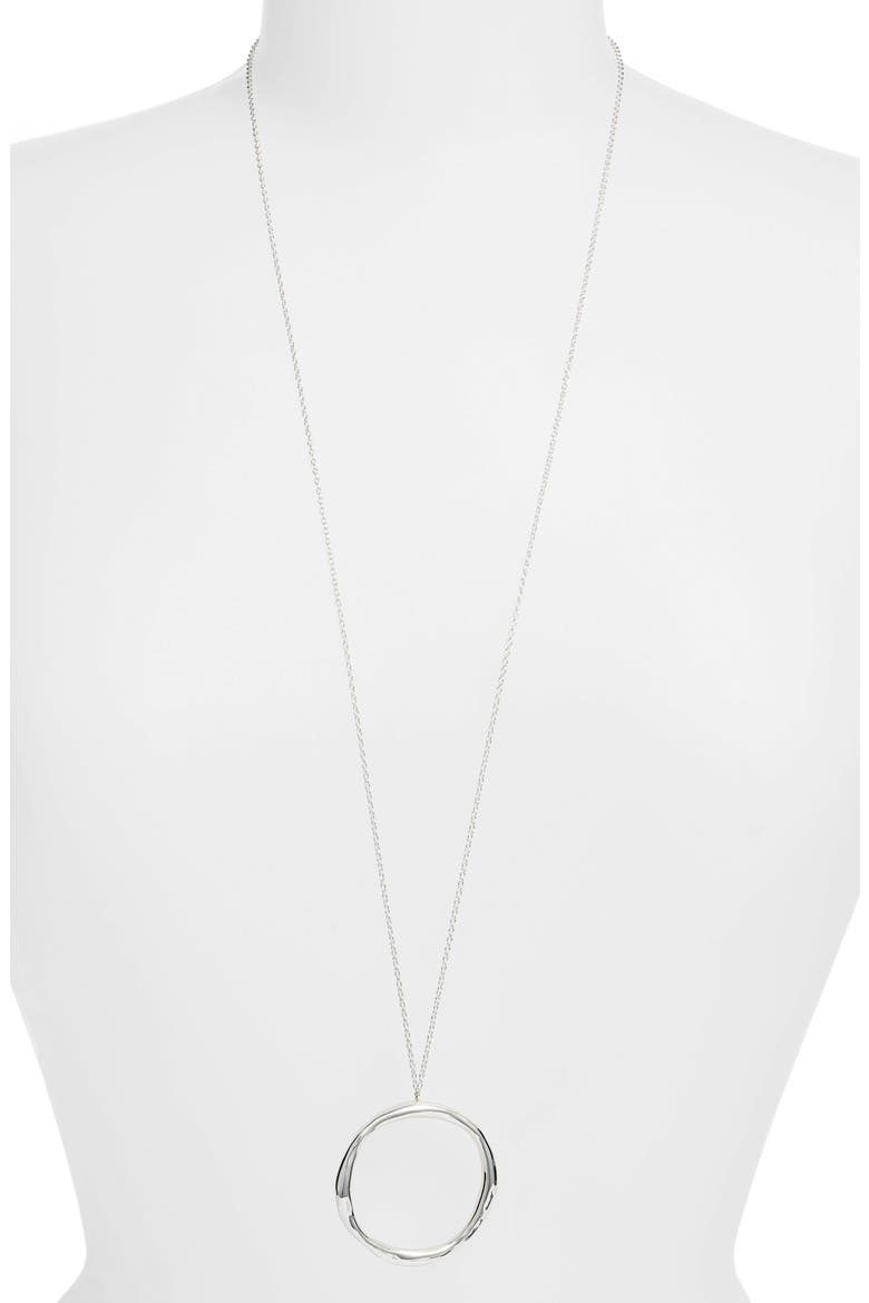 Quinn Long Pendant Necklace, Main, color, SILVER