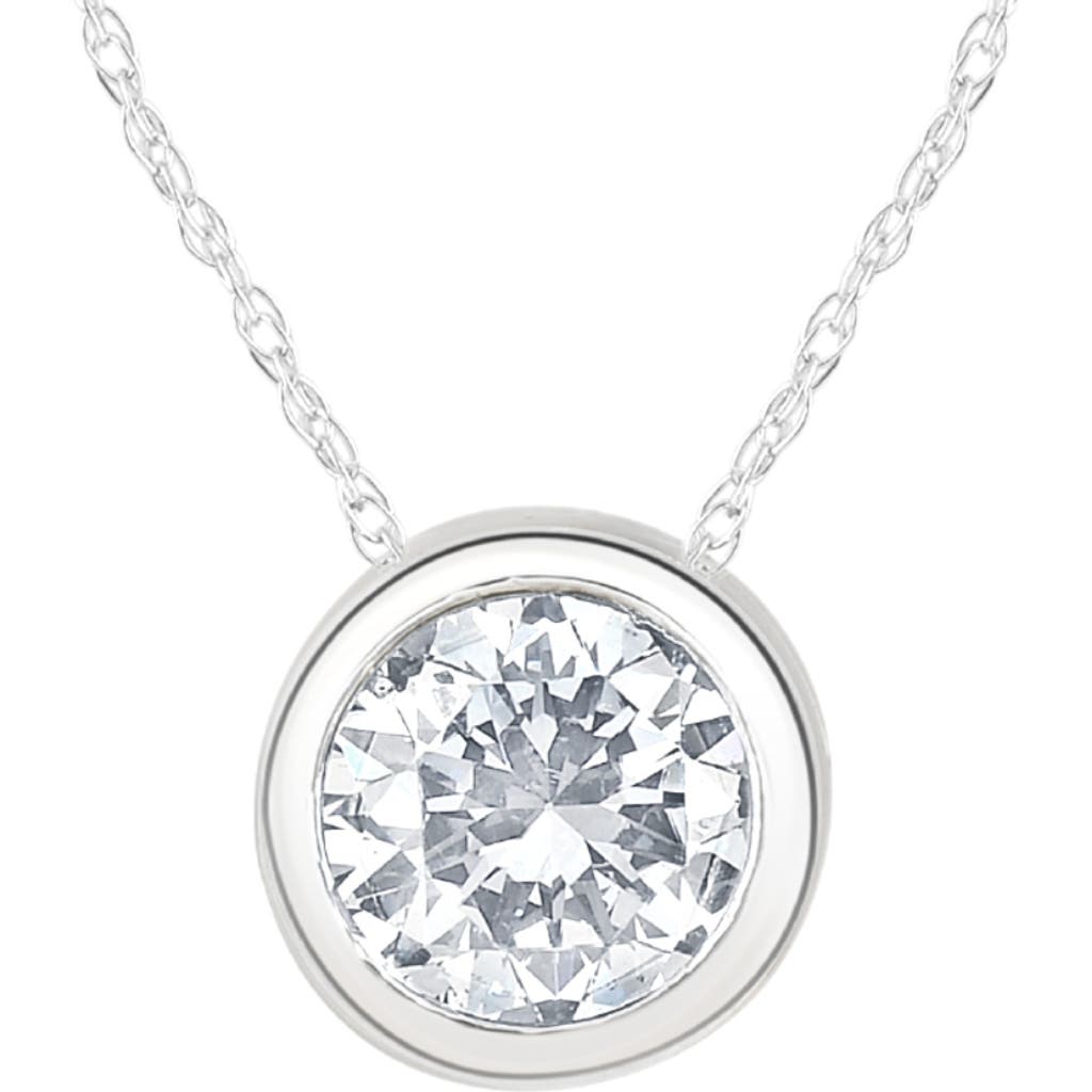 Bliss Diamond 1 1/2ct Solitaire Round Cut Lab Grown Diamond Bezel Necklace Pendant