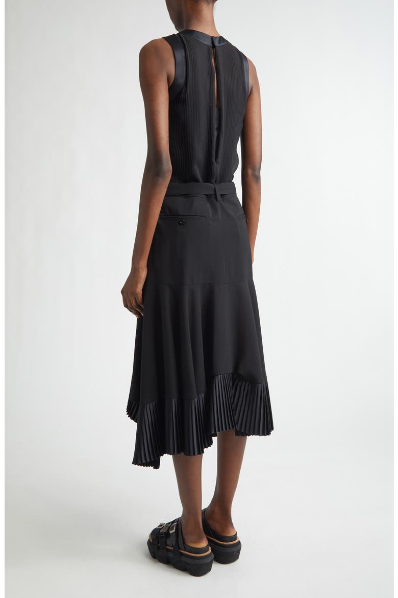 Suiting X Satin Dress, Alternate, color, BLACK