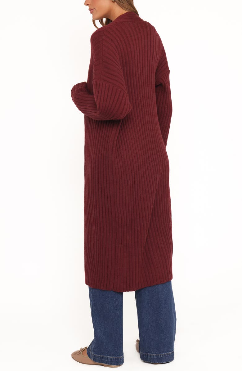 Petal & Pup Jasmia Rib Longline Cardigan, Alternate, color, Wine