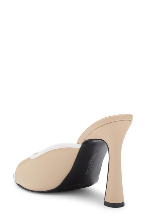 Karl Lagerfeld Paris Chatura Slide Sandal In Dusty Nude/white