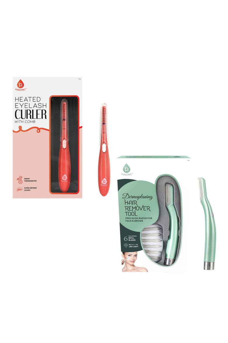 Heated Eyelash Curler & Dermaplaning Tool, Main, color, Multicolor