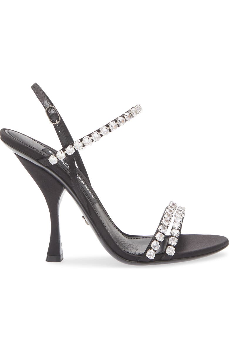 Dolce&Gabbana Crystal Strap Sandal, Alternate, color, 8S488 Nero/ Crystal